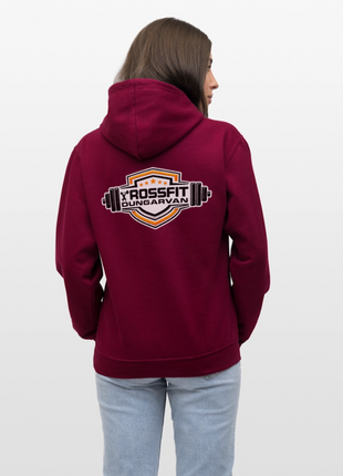 Crossfit Contrast Colour Hoodie - burgundy/charcoal