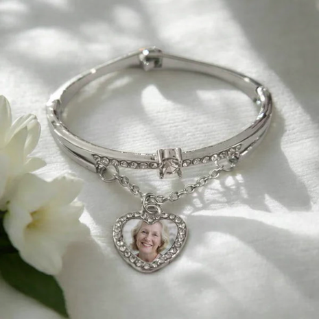 Personalised Diamante Heart Bracelet